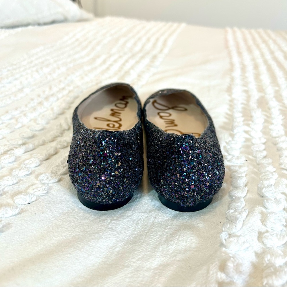 Sam Edelman Women's Scallop Edge Navy Blue Glitter Flats 8.5 - Picture 5 of 9